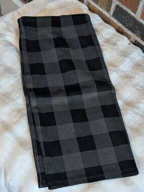 Loft Charcoal Gray Black Buffalo Plaid Knit Pencil Skirt - Women’s Size L - EUC